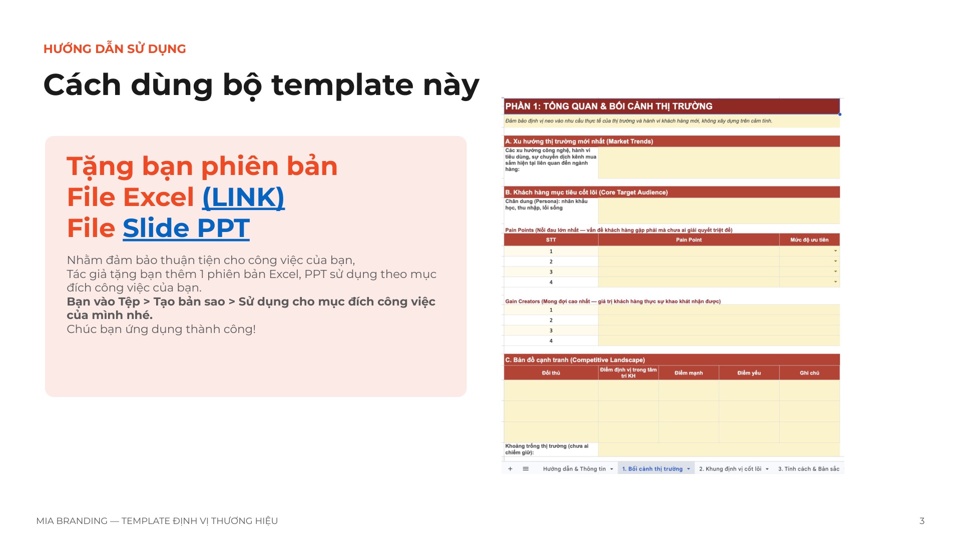 Template Định Vị Thương Hiệu (Brand Positioning Template)