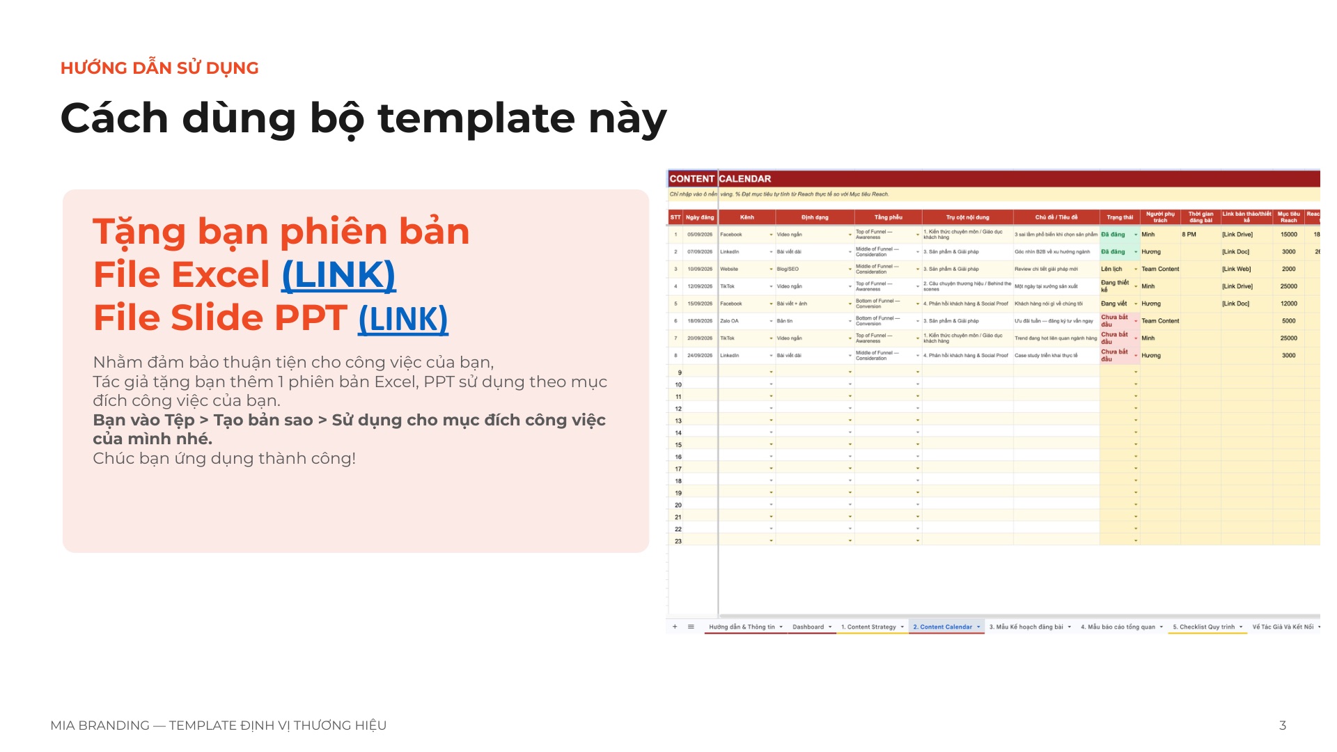 Content Plan & Content Calendar (Kế Hoạch Nội Dung & Khung Lịch Đăng)